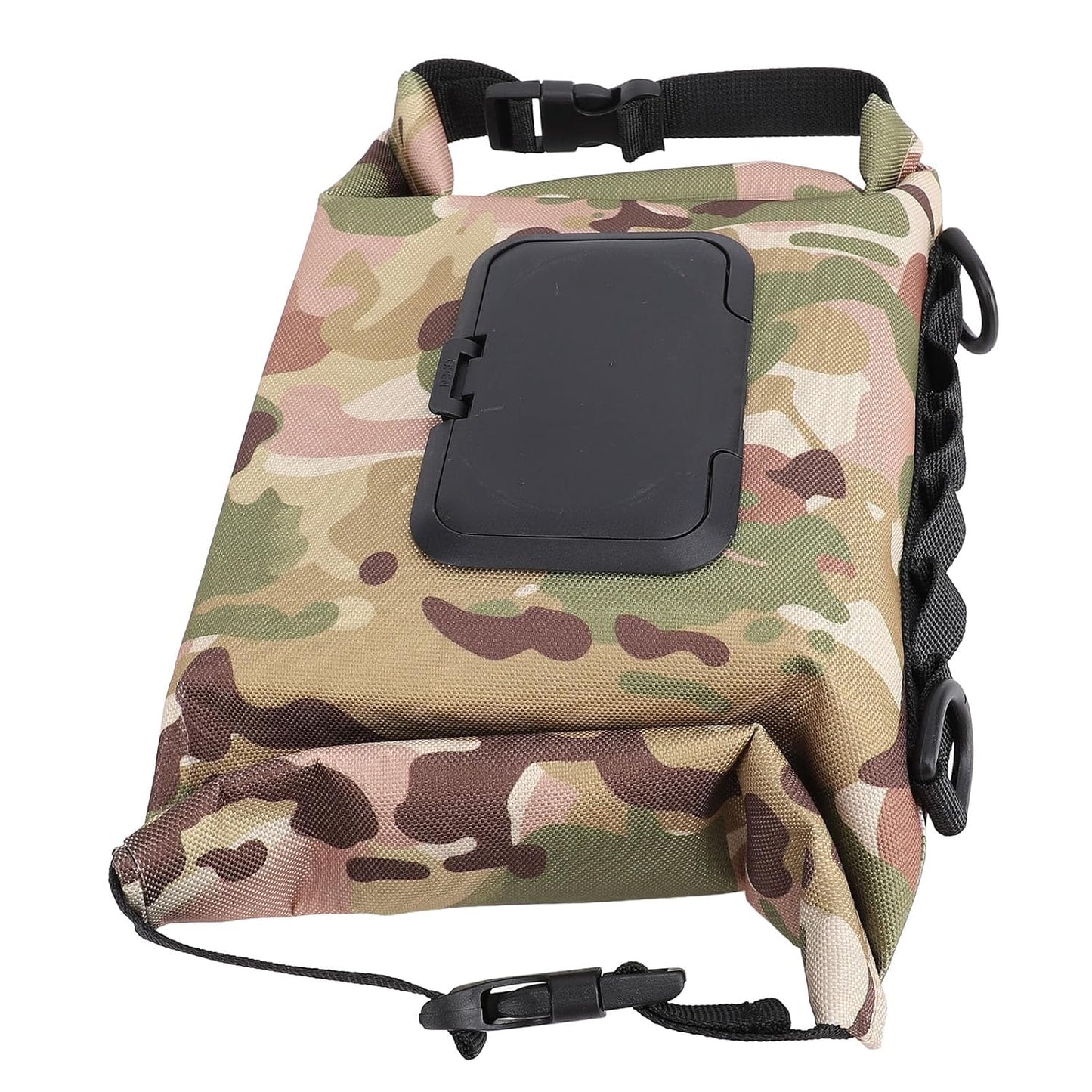Large Capacity Canvas Portable Camping Wet Wipe Dispenser for Office Car Home Travel Hangable Wipe Holder (Camouflage Green)