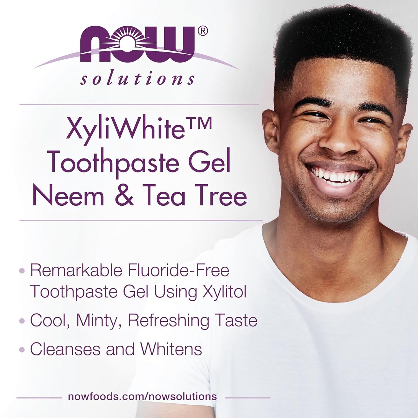 NOW Solutions, Xyliwhite™ Toothpaste Gel, Platinum Mint, Cleanses and Whitens, Fresh Taste, 6.4-Ounce