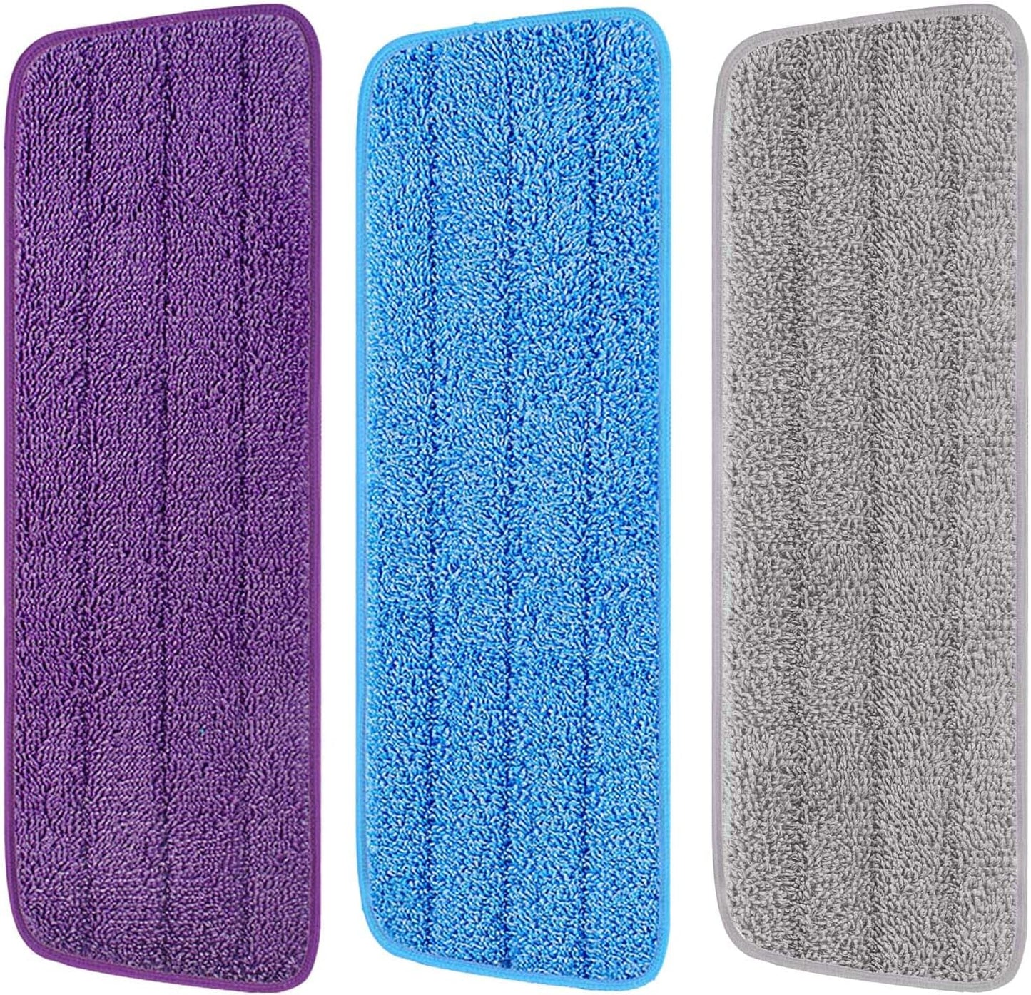 Set of 3 Microfiber Spray Mop Replacement Heads for Wet/Dry Mops Reusable Replacement Refills Fits for Bona Floor Care System (red)