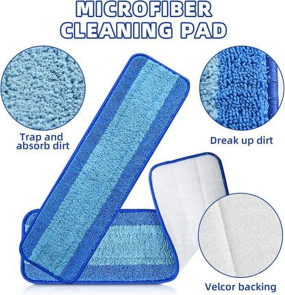 8 Pack Mop Pads for Bona Family of Mops, 4 Pet Microfiber Sweeping Pad + 4 Microfiber Deep Clean Pad, Reusable Mop Refill Replacement Head for Multi-Surface Floors