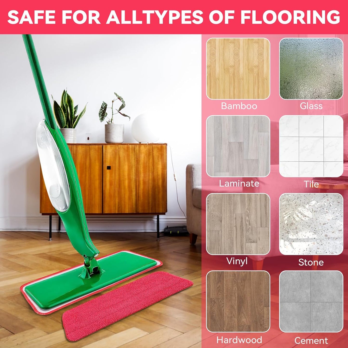 8 Pack Spray Mop Refills Compatible for Libman Freedom Spray Mop, Reusable & Washable 16in Microfiber Floor Cleaning Mop Pads for Spray Mop