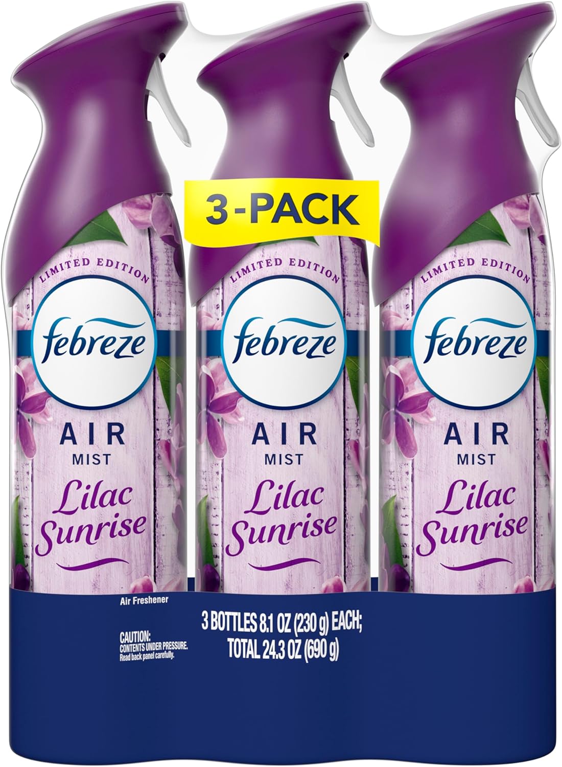 Febreze Air Mist, Air Freshener, Odor Fighting Room Spray, Deodorizer for Home Bathroom Kitchen Office Apartment, Lilac Sunrise, Warm Ocean Breeze, Summer Golden Hour Variety Pack, 8.1oz (Pack of 3)