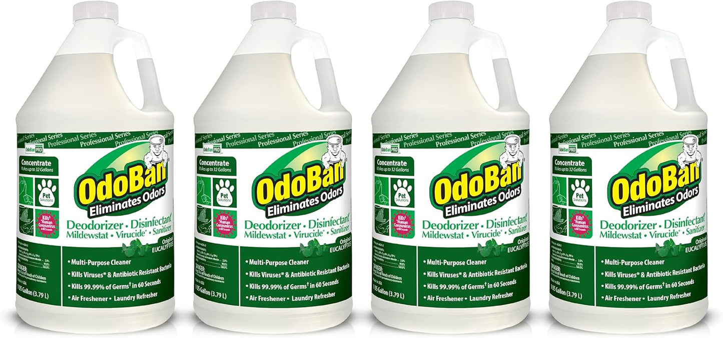 OdoBan Professional Disinfectant and Odor Eliminator Concentrate, Made in the USA, Lavender Scent, 2-Pack, 1 Gallon Each