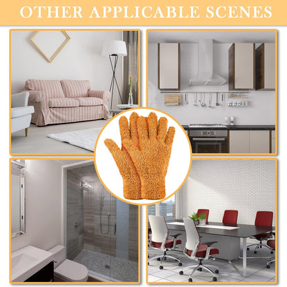 Bencailor 6 Pairs Microfiber Dusting Gloves, Dusting Cleaning Gloves Microfiber Gloves for Plants House Blinds Car Dust Mitt (Fresh Color,Medium)