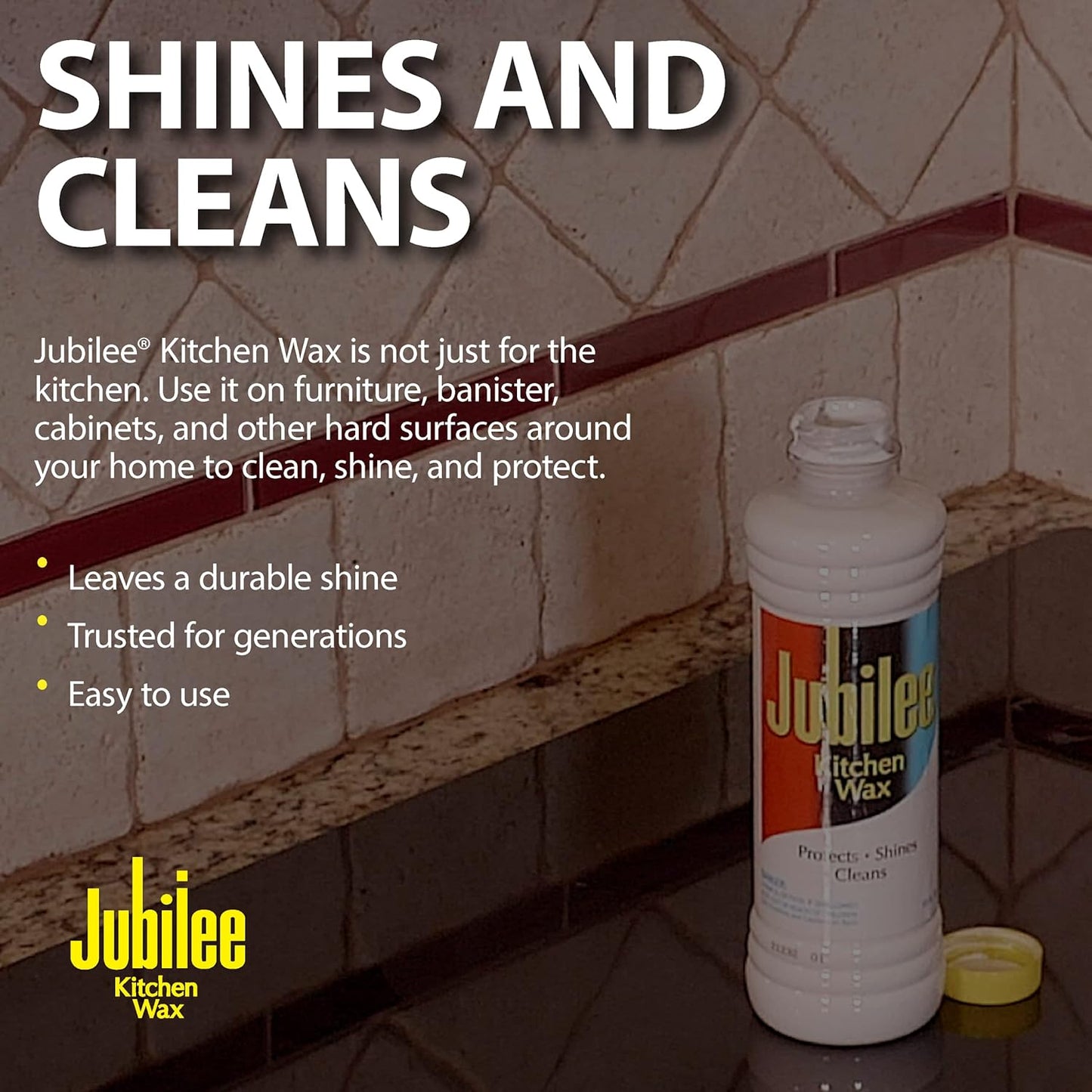 Jubilee Kitchen Wax (2-Pack) - Ultimate Kitchen Cleaner for Countertops, Appliances, and Cabinets/Clean & Shiny Surfaces/Easy-to-Use/Use for Countertops, Sinks, Tables, Tiles & More (524815)