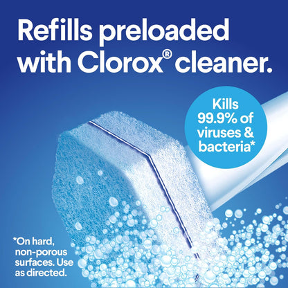 Clorox ToiletWand Disposable Toilet Cleaning System, Spring Cleaning Essential, ToiletWand, Storage Caddy, and 16 Disinfecting ToiletWand Scrubbing Pad Refills