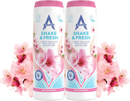 Astonish 350g Shake Fresh Lemon Sparkle Carpet Powder Odor Remover - Pet Smell Deodorizer, Vacuum Safe Citrus Scent, Dry Floor Cleaner, Room Refresher, Home Fragrance, Easy to Use Powder