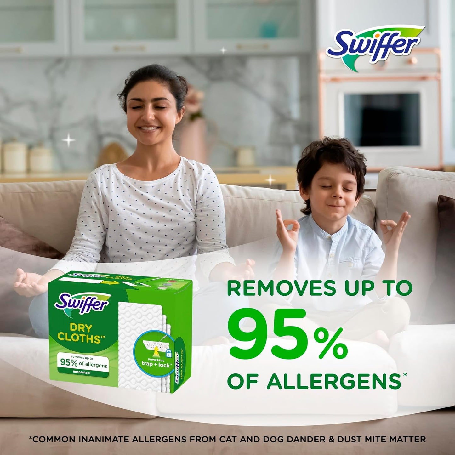 Swiffer Sweeper Dry Sweeping Pad, Multi Surface Refills for Dusters Floor Mop, with Febreze Lavender, 32 count
