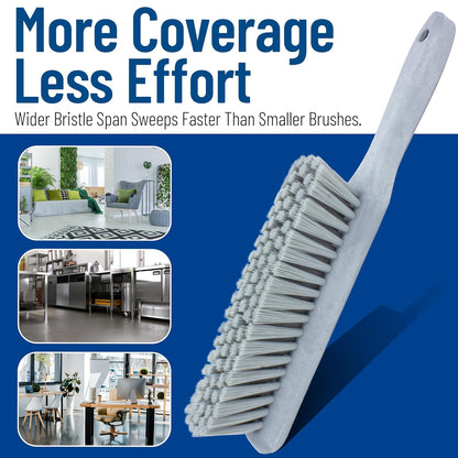 SPARTA Handheld Soft Counter Brush 8 Inch Bristle Span, Multi-Use Dust Brush with 5 Inch Handle for Tables, Countertops, and Delicate Surfaces, Polyester, Orange