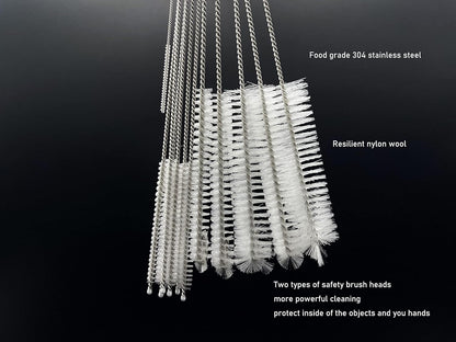 12 PCS Straw Cleaner Brush kit with 2mm-25mm /6.5-10 INCH for Tube and Pipe.Tumbler, Sippy Cup, Bottle with Straw,Hummingbird feeders and Drinking Straw, Brushes for Cleaning Tanks