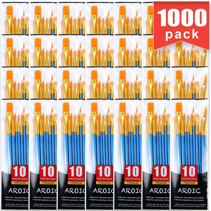 Acrylic Paint Brush Set, 1 Packs / 10 pcs Watercolor Brushes Painting Brush Nylon Hair Brushes for All Purpose Oil Watercolor Painting Artist Professional Kits.