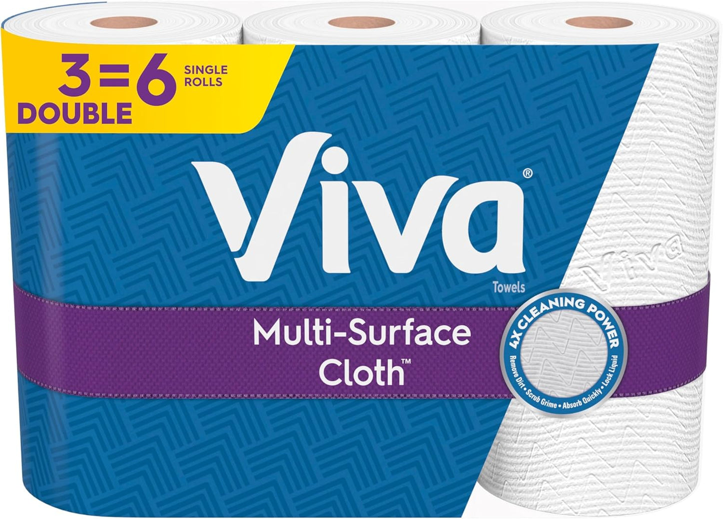Viva Multi-Surface Cloth Paper Towels, Choose-A-Sheet Size, 12 Triple Rolls, 165 Sheets per Roll (Packaging May Vary)