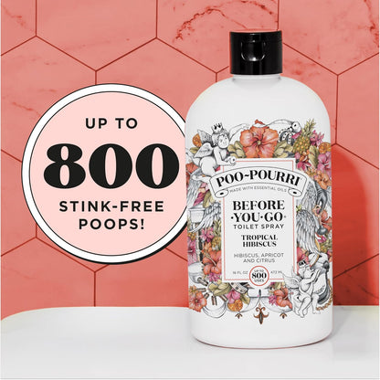 Poo-Pourri Before-You-Go Pocket Toilet Spray, Travel Essentials, Tropical Hibiscus, 1 Fl Oz, Up to 50 Uses, On-The-Go Bathroom Odor Deodorizer with Essential Oils, TSA Approved Size, Hibiscus, Apricot