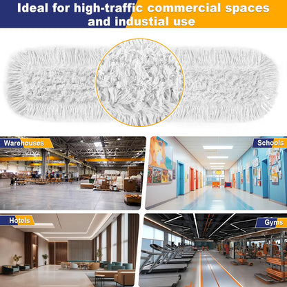41" Commercial Dust Mop: Large Push Broom Wide Industrial Heavy Duty Hardwood Dry Sweeping Mop with 2 Pads Long Handle for Janitor Indoor Warehouse Gym Cleaning