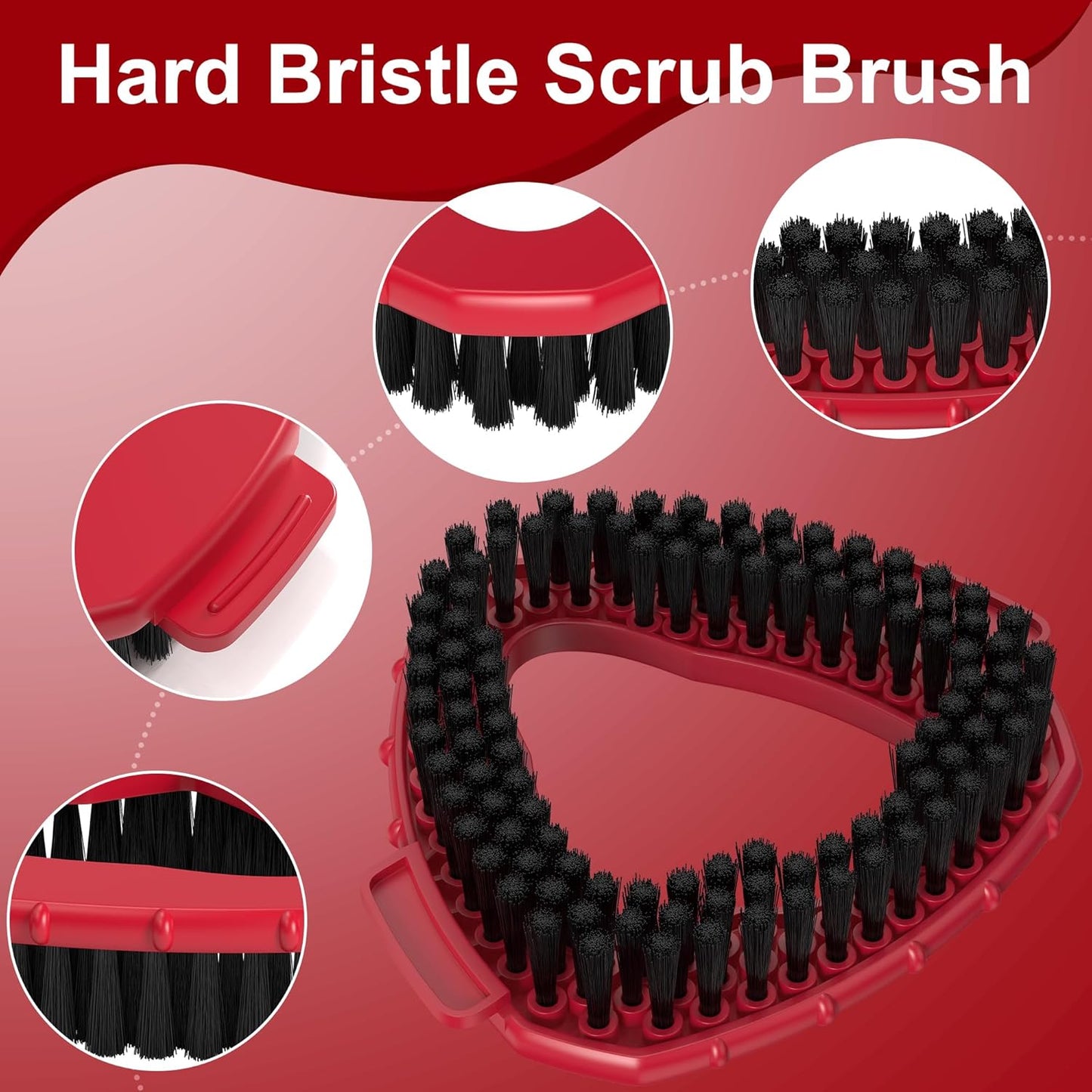 Replacement Scrub Brush for O-Cedar 2-Tank System, 4.4" Triangular Spin Mop Scrubber Head, Heavy-Duty Stiff Bristle Cleaning Brush for Tile, Grout, Bathroom, Kitchen & Floors
