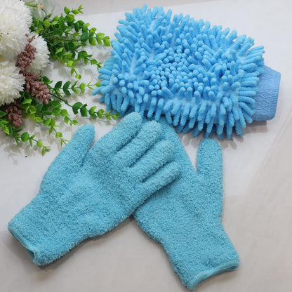 3 Pcs Microfiber Dusting Mitt Gloves Microfiber Plant Cleaning Gloves for Leaf Cleaning Plant Blinds Furniture House (Deep Pink)