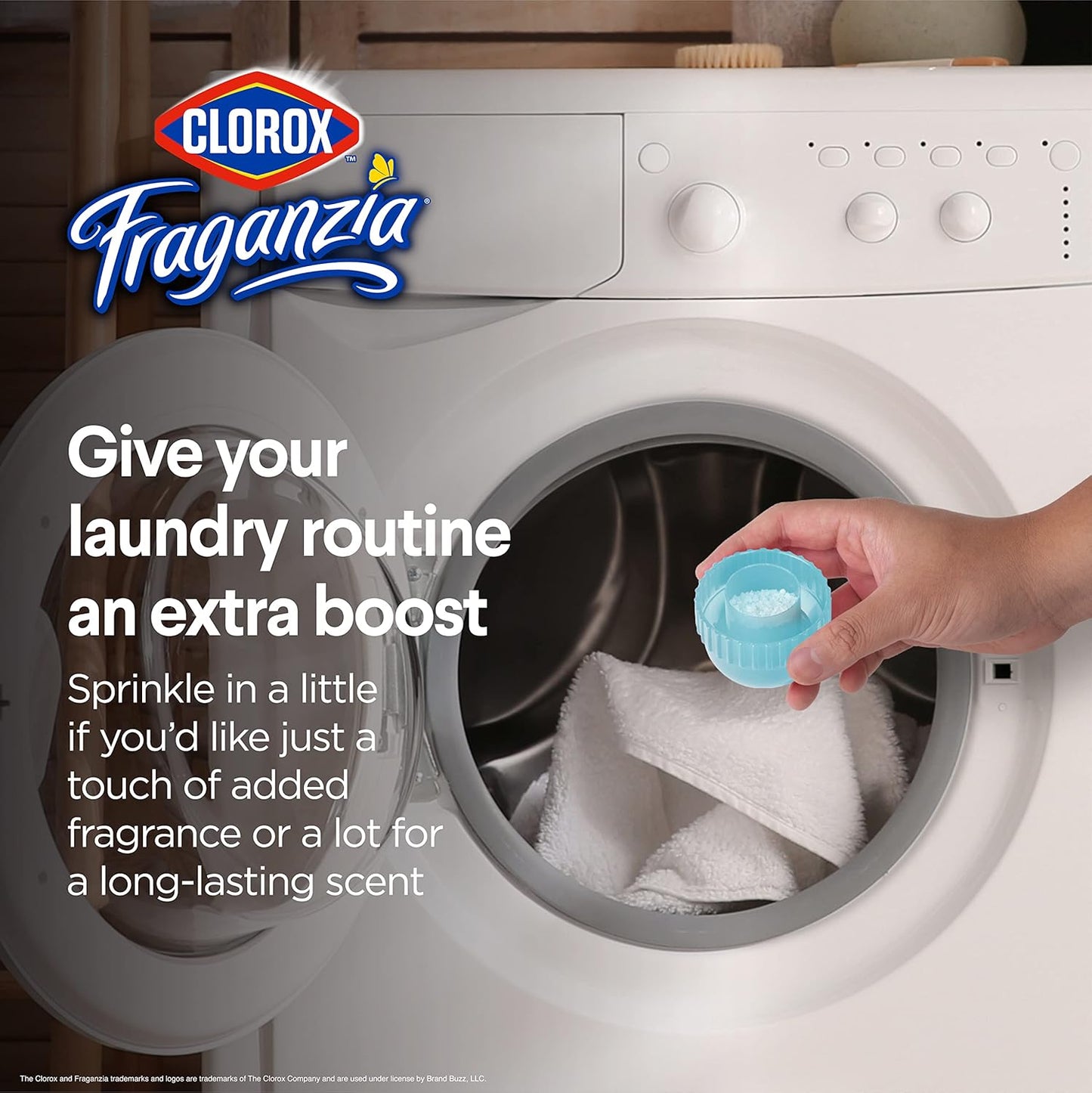 Clorox Fraganzia Laundry Scent Booster Crystals, In-Wash Fragrance Beads for Fresh-Smelling Clothes & Linens, Safe for All Fabrics & Colors, Easy-Pour Bottle, Vanilla Scent, 18 Oz, 2 Pack
