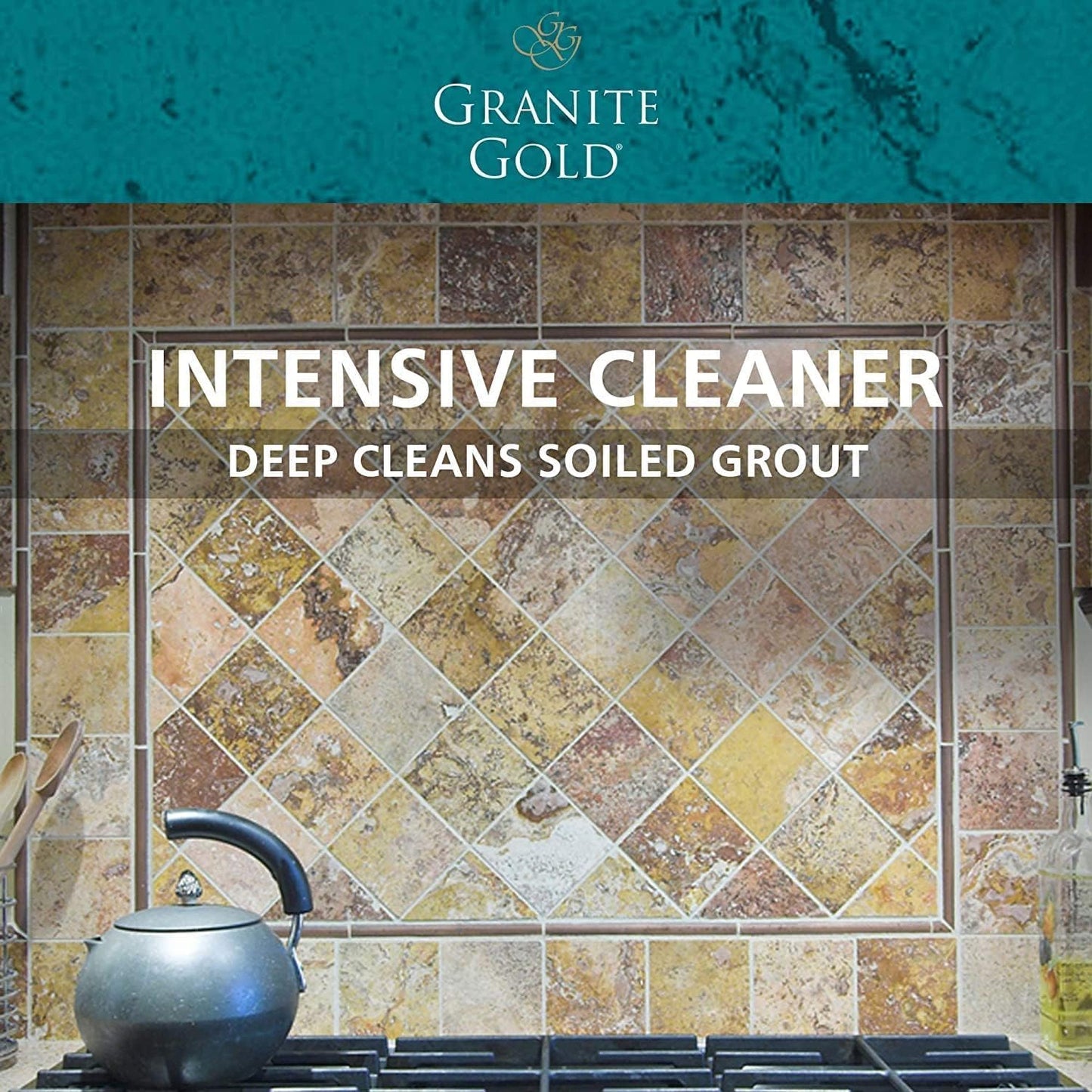 Granite Gold Grout Cleaner Spray with Brush for Stone, Ceramic, Glass & Colored Grout, 64 Fluid Ounces + 24 Fluid Ounces + 4 brushes