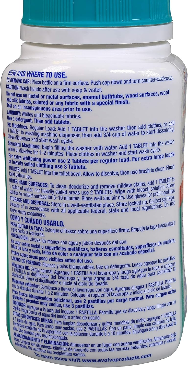 Evolve Concentrated Bleach Tablets -32 ct Fresh Lemon (2 pack)