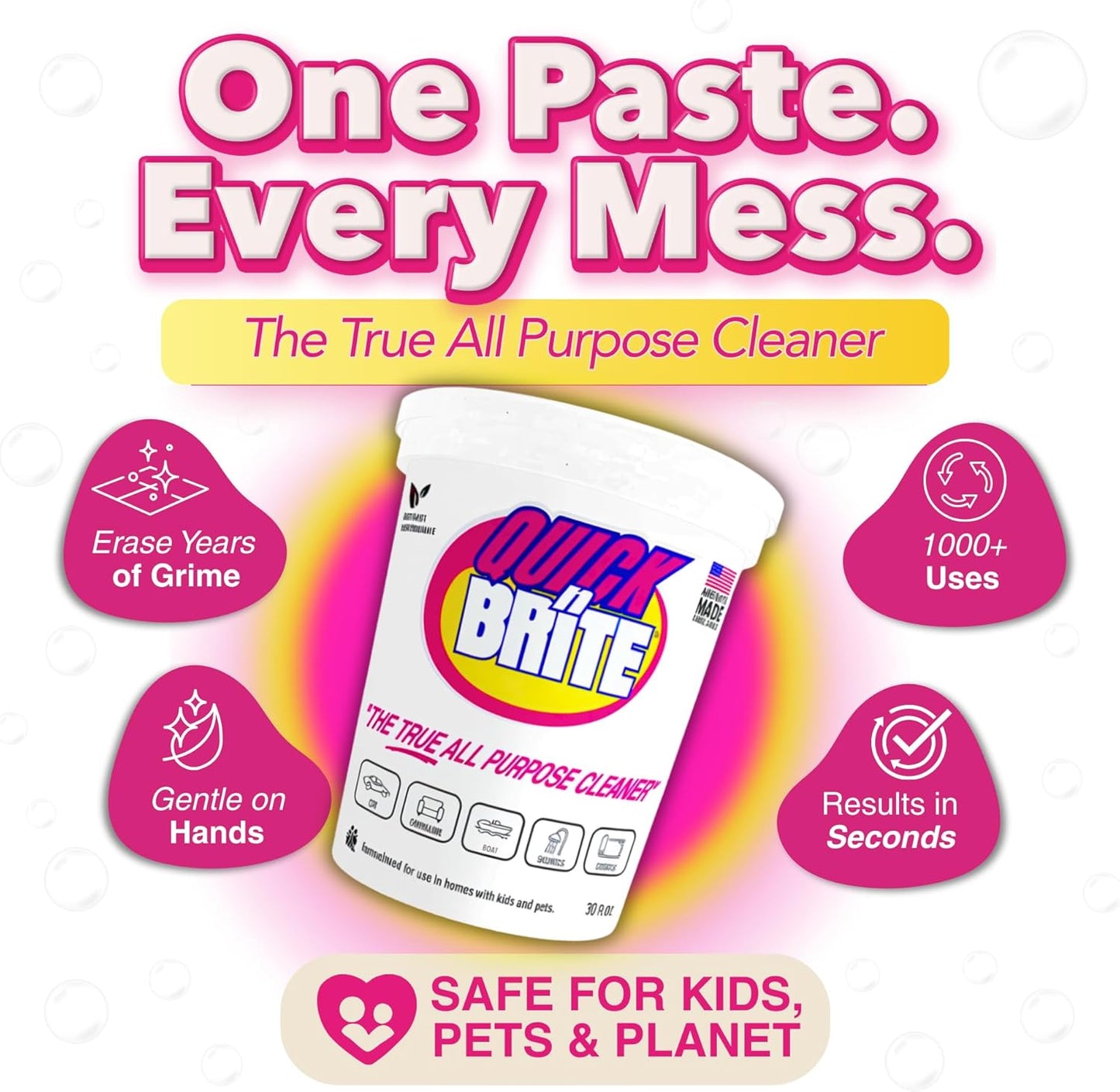 Quick 'n Brite All Purpose Cleaning Paste, True All Purpose Cleaner, Concentrated, 30 oz