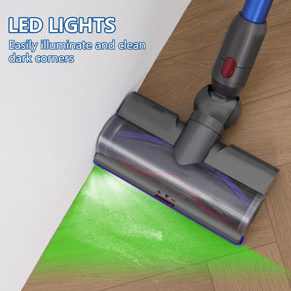 Vacuum Head Replacement Compatible with Dyson V8 V10 V11 V15 Vacuum Cleaner Upgrade Anti-Tangle Replacement Cleaner Head with Adjustable Suction Green Light Suitable for Hardwood Floor