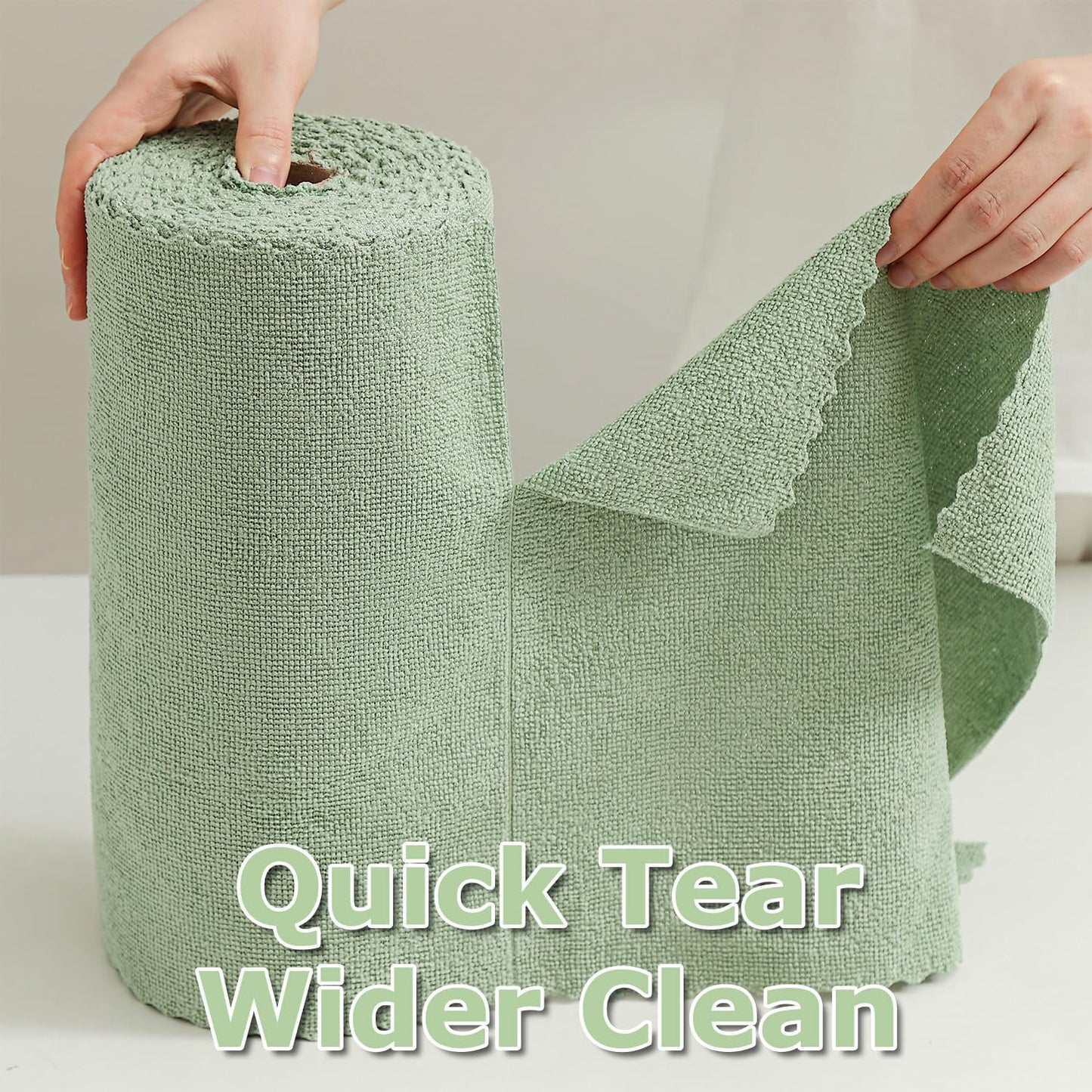 80 Pack Microfiber Cleaning Cloth Roll Reusable Paper Towels 12"x12" Tear Away Cloth, Microfiber Towels for Cars, Wash Cloths, Lint Free Dark Grey Rags for House, Kitchen,Window,Cleaning Supplies