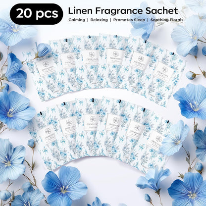 MYARO 12 Pack Fresh Linen Scented Sachets for Drawer, Closet & Car Air Freshener Bags | Odor Eliminator & Fabric Refresher | Crisp, Clean Home Fragrance Gift Set
