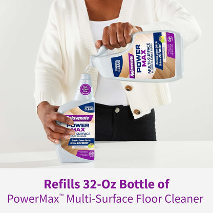 Rejuvenate PowerMax Multi-Surface Floor Cleaner, 128 Ounces, Breaks Down Dirt And Grime On Sealed Hardwood, Tile, Vinyl, Laminate To Deliver A Powerful, Deep Clean With Citrus And Cedarwood Scent