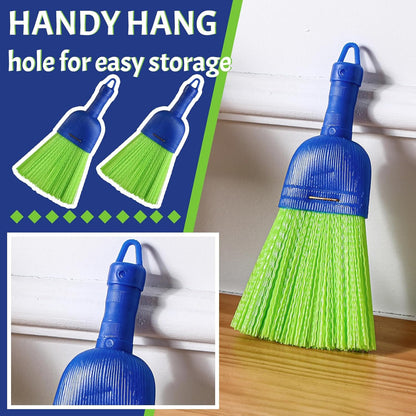 Domensi 2 Pcs Whisk Broom Poly Fiber Handheld Brush Hand Brush Outdoor Car Broom with Hang Hole for Cleaning Inddoor Porches Floors Decks Driveways Dirt Dust