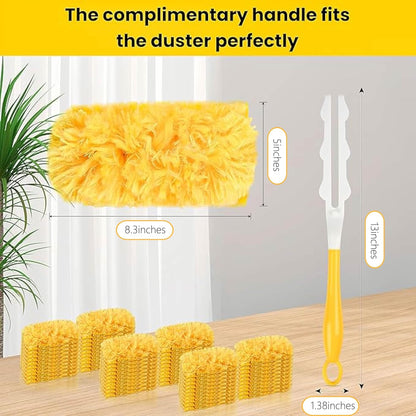 20 Count Feather Dusters Refill for Cleaning, 180 Degree Heavy Duty Duster Replacement Head for Swiffer Duster,Dusting Furniture, Blinds, Ceiling Fans, Helps Remove Allergens