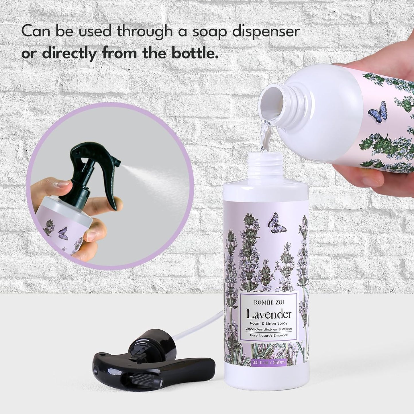 ROMIIE ZOI Room Spray Lemon, Air Freshener Spray Made with Natural Plant Extract, Scented Room Spray for Home Fragrance Fabric Spray Freshener 8.5 FL OZ