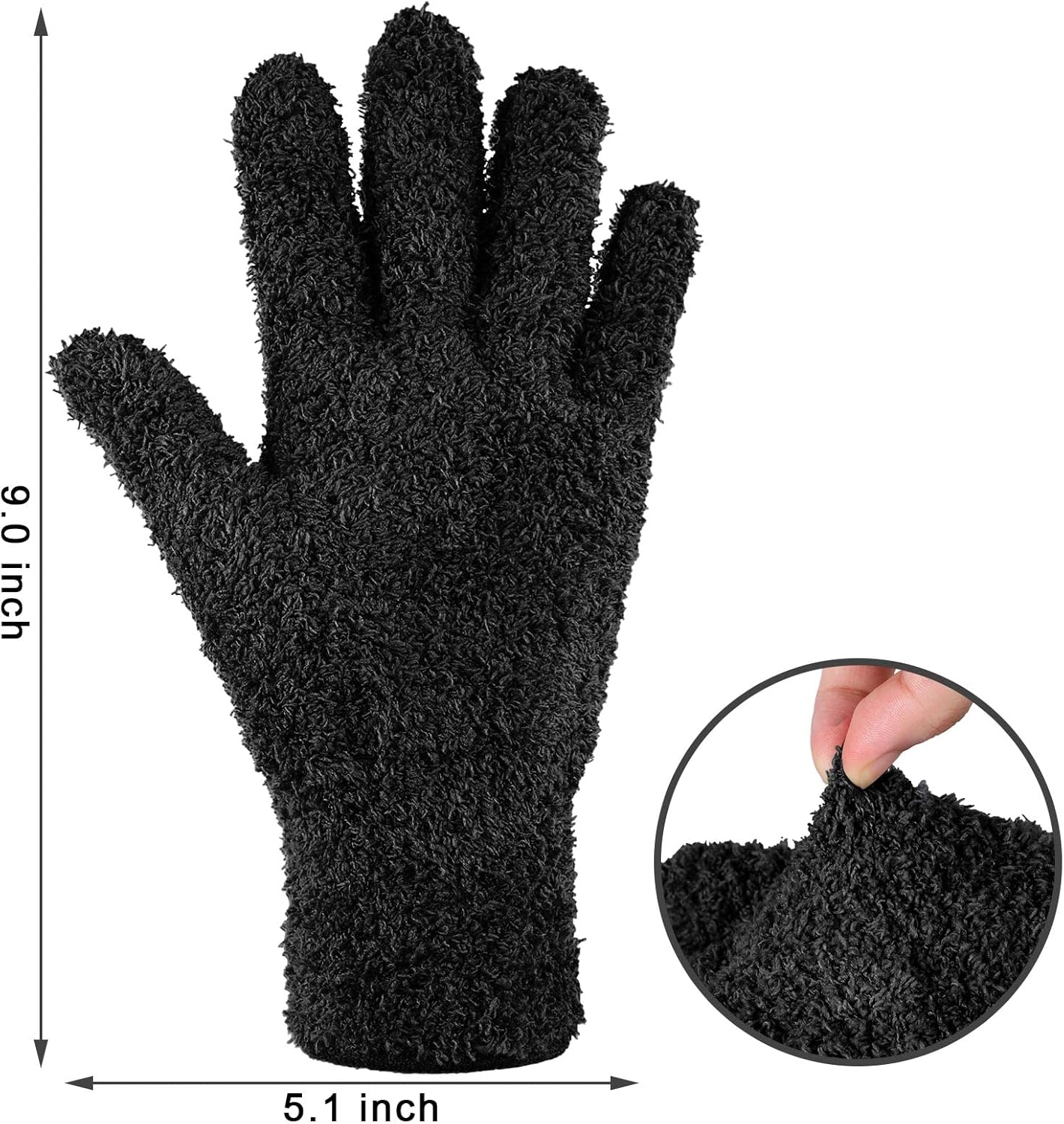 Bencailor 6 Pairs Microfiber Dusting Gloves, Dusting Cleaning Gloves Microfiber Gloves for Plants House Blinds Car Dust Mitt (Fresh Color,Medium)
