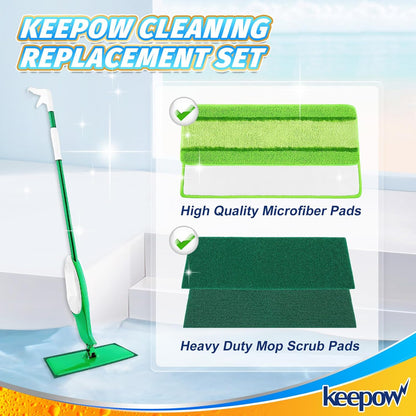 6 Pack Upgraded Spray Mop Refills for Libman Freedom Spray Mop, Washable Microfiber Spray Mop Replacement Head, 6 Count Reusable Mop Pads