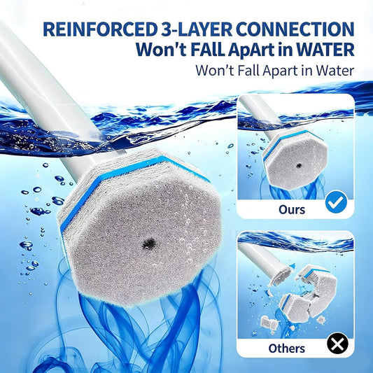 80 Pack Disposable Toilet Wand Refills, High-Density Replacement Scrubber Heads, Bathroom Toilet Bowl Cleaning Brush Pads
