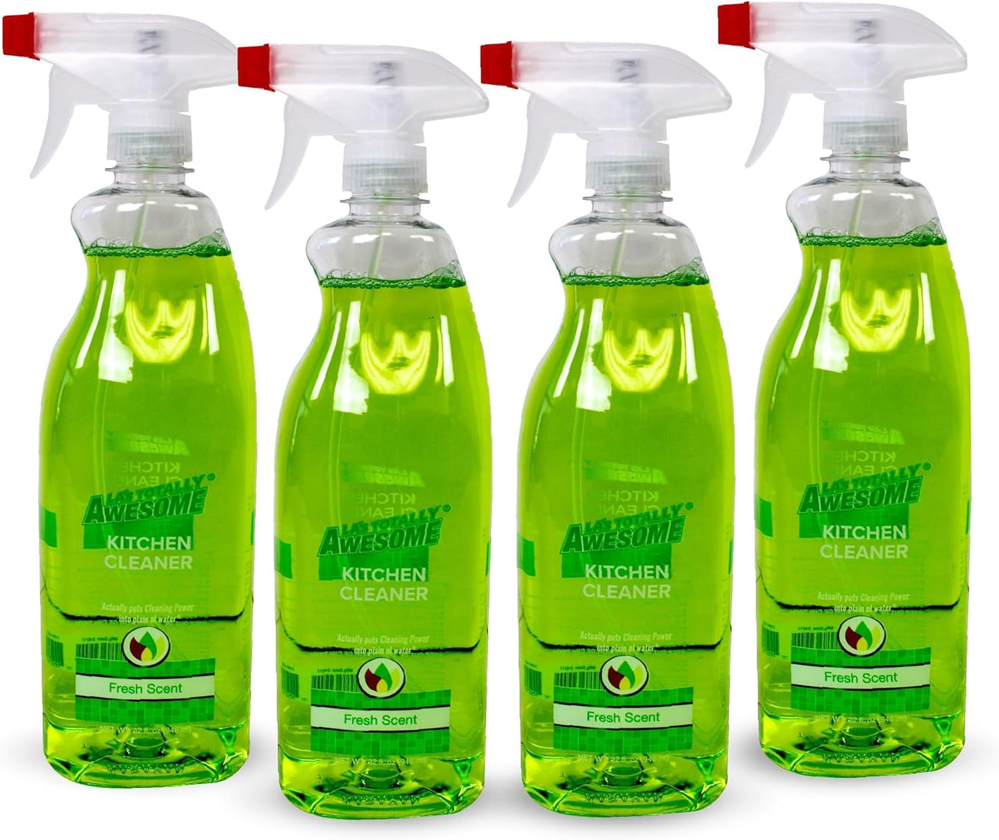 La's Totally Awesome Daily Kitchen Cleaner Spray, For Sink, Cooktop, Oven and more, Plant-Derived Formula, 32 Fl Oz (Pack of 4)