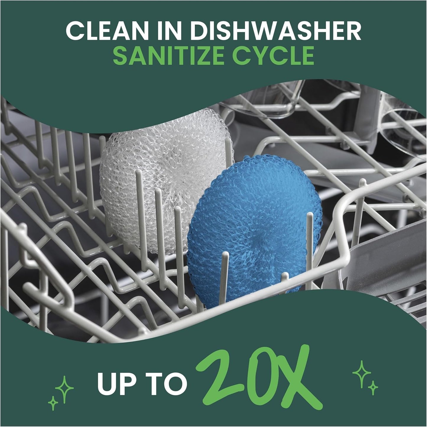 Scotch-Brite Non-Scratch Plastic Scrubbing Pads, Cleans Dishes Without Scratching, 3 Scrubbing Pads