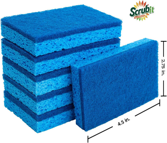 Scrubit Non-Scratch Cleaning Scrub Sponges- Scrubbing Dish Sponge Ideal for Washing Kitchen,Dishes, Bathroom &More – Dishwashing Sponge Along with A Thought Scrubber – 24 sponges