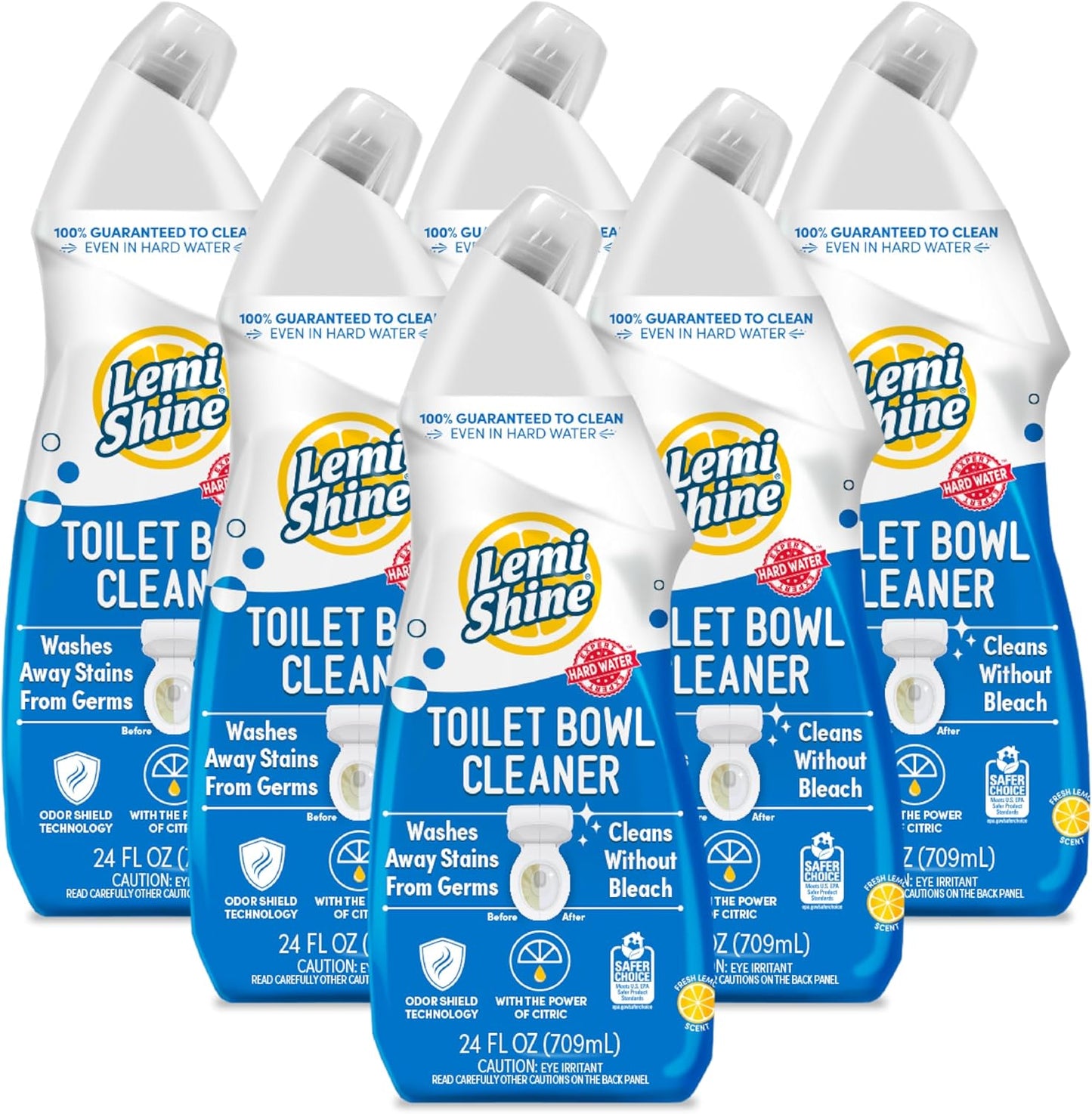 Lemi Shine Toilet Bowl Cleaner - Bleach-Free Toilet Cleaner - Removes Tough Stains and Odor - 24 fl oz (3 Pack)