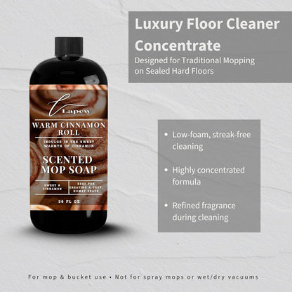Lapew Santal Scented Mop Soap - Luxury Floor Cleaner Concentrate for Mopping Tile, Laminate, Vinyl & Hardwood | Streak-Free, Low-Foam | 36 oz - Colors A