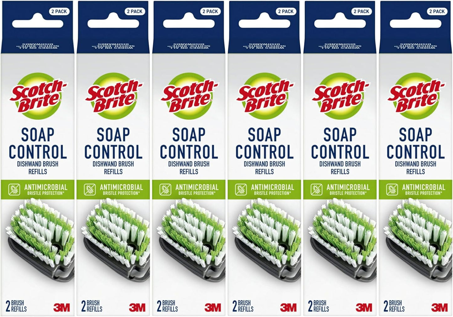 Scotch-Brite Advanced Soap Control Dishwand Brush Refill, 3 Pack