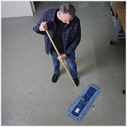 Boardwalk 1490 Clip-On Dust Mop Handle, Lacquered Wood, Swivel Head, 1-Inch Dia. x 60in Long