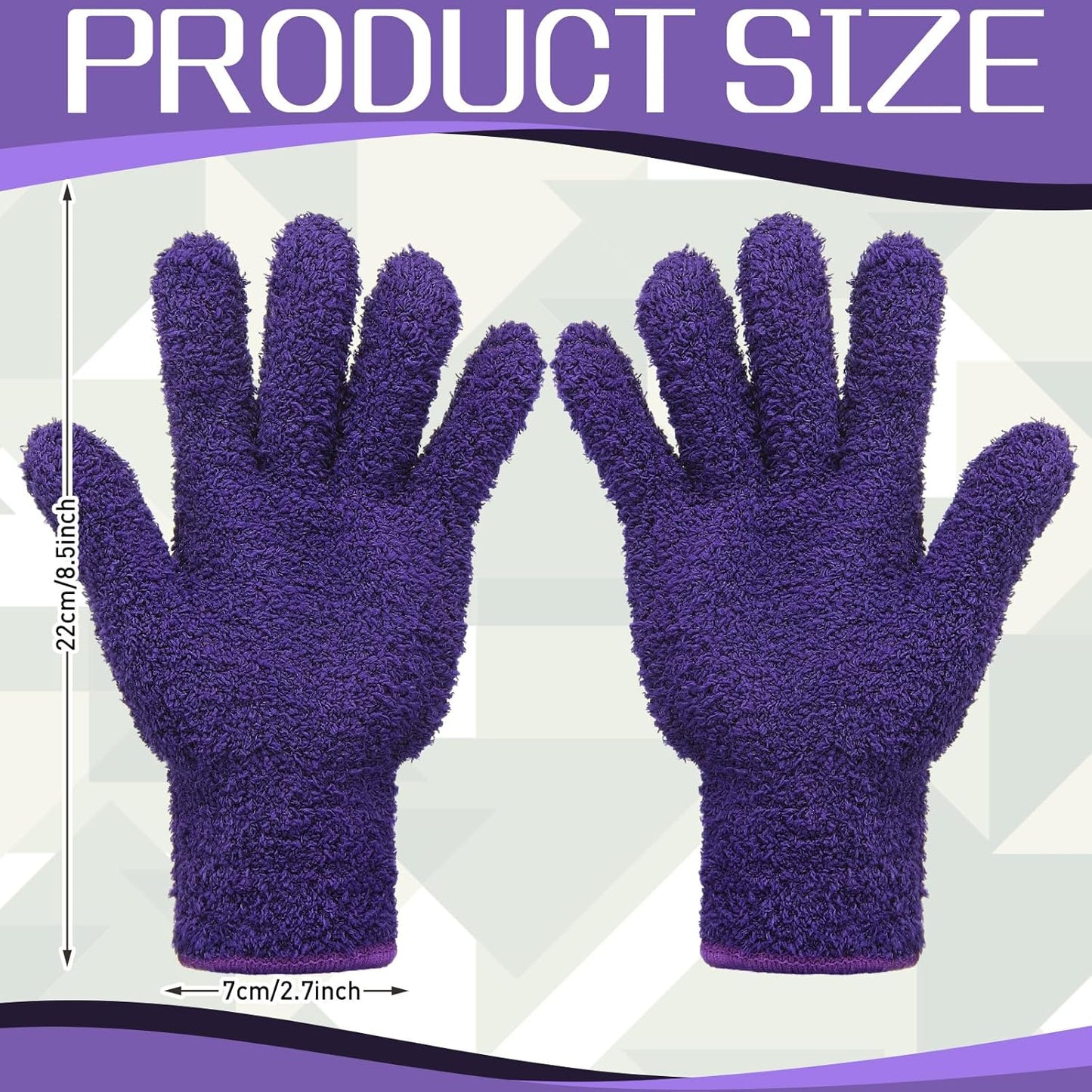 Patelai 2 Pairs Microfiber Gloves for plants Dusting Cleaning Glove Mittens House Cars Blinds Dusting(Blue, Grass Green,Large)