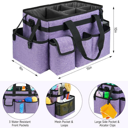 Cleaning Caddy,Cleaning Bag for Housekeepers,Cleaning Supplies Organizer with Handle,Black