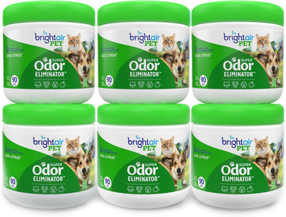 Bright Air 14 oz. Super Odor Eliminator, For Medium-Size Spaces, Cool & Clean Scent, Case of 6,Air Freshener, Natural Essential Oils, Lasts Up to 90 Days Each