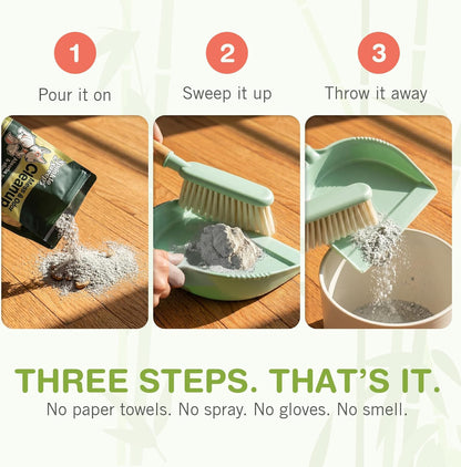 Sprinkle & Sweep: Pet Mess & Odor Cleanup - 15oz Bag - Dog Accident & Mess Clumping Powder, Remove Pee-Poop-Vomit from Hard Surfaces, Ultra-Absorbent