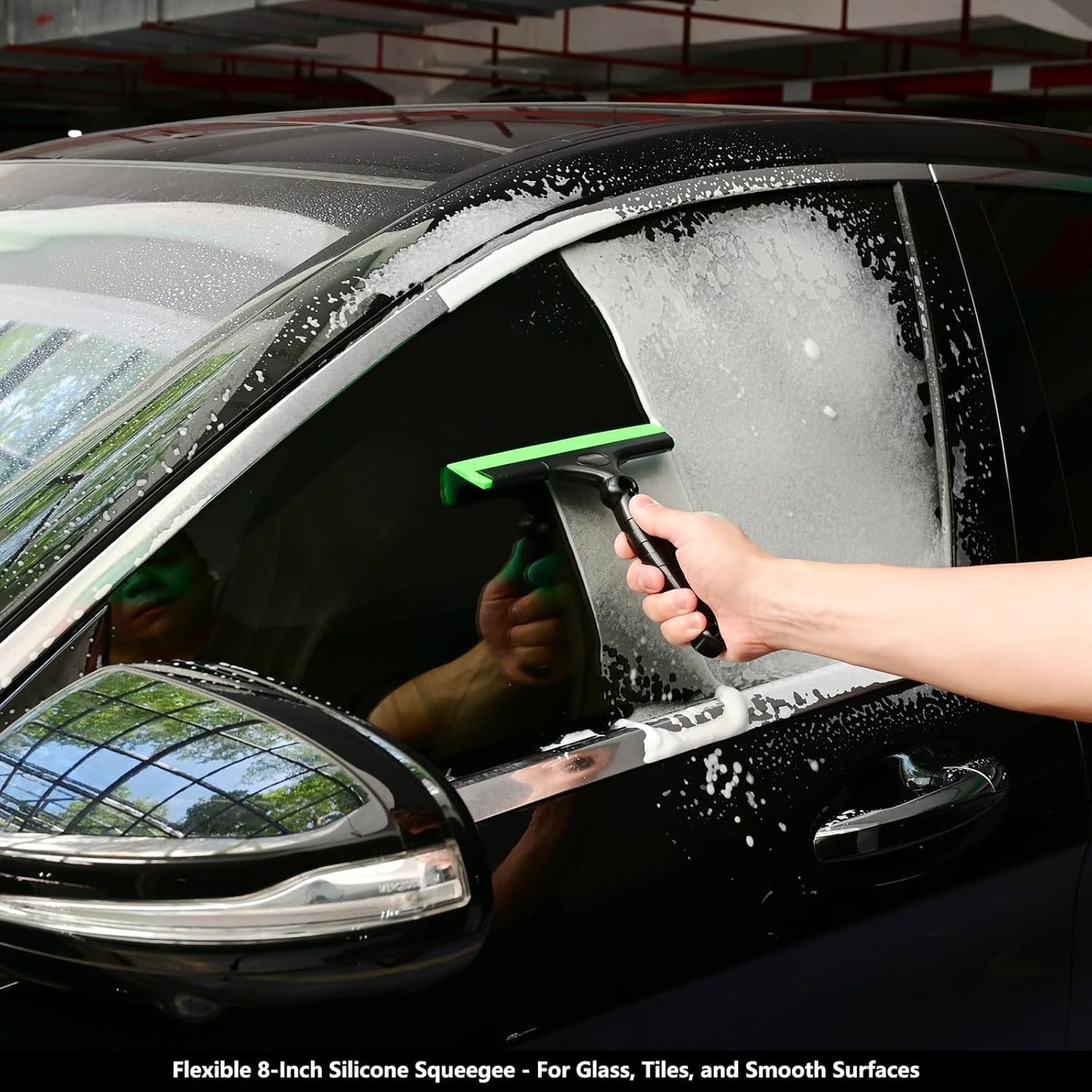 EHDIS 2PCS Flexible 8-Inch Silicone Squeegee Window Tint Tool Auto Water Blade, Shower Squeegee for Car Windshield, Glass, Tiles, and Smooth Surfaces