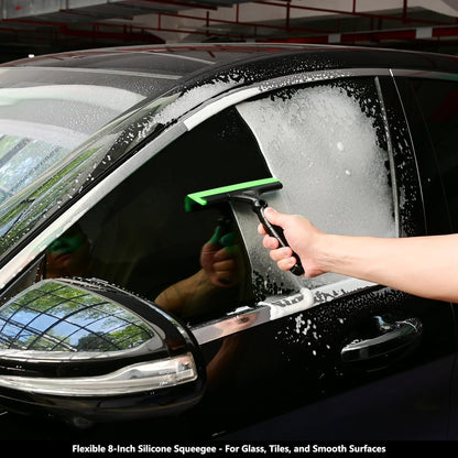 EHDIS 2PCS Flexible 8-Inch Silicone Squeegee Window Tint Tool Auto Water Blade, Shower Squeegee for Car Windshield, Glass, Tiles, and Smooth Surfaces
