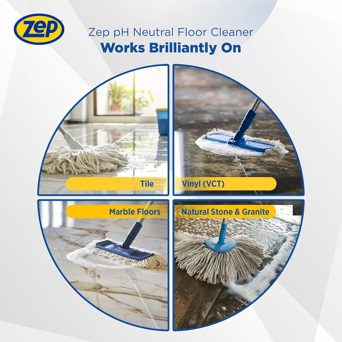 Zep Neutral pH Floor Cleaner Concentrate 1 Gal (1 Unit) and Zep Air & Fabric Odor Eliminator 1 Gal (1 Unit) ECBD055 – Floor Cleaner Concentrate and Odor Eliminator for Hard Floors and Fresh Home Care