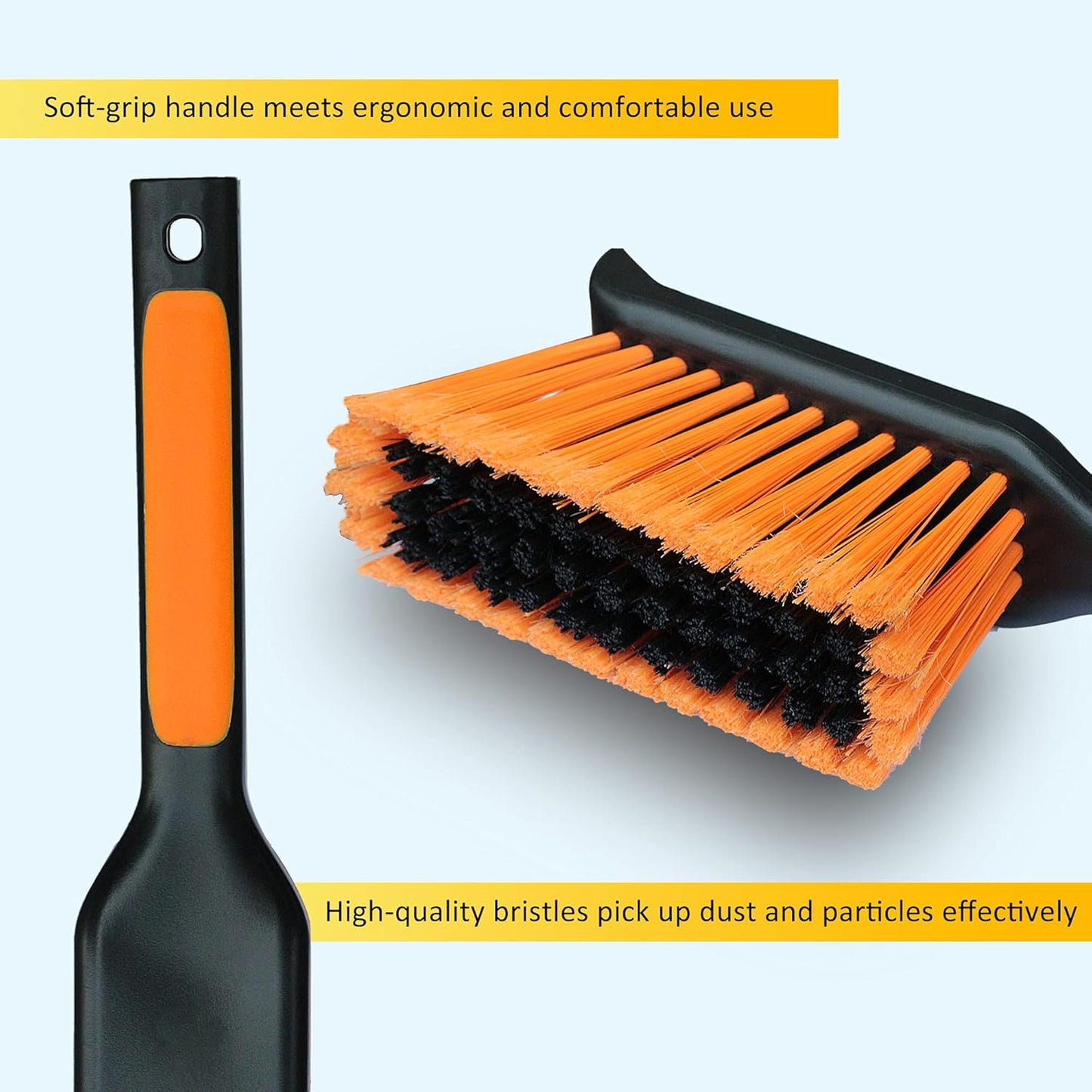 1-Pack 17" Heavy Duty Metal Dust Pan with Cleaning Brush Set