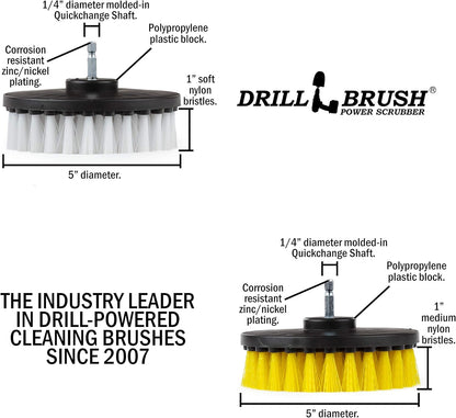 Bathroom Accessories - Power Scrubber Bathroom and Kitchen Brush Set - Cleaning Supplies - Drill Brush- Bath Mat - Shower Cleaner - Soap Scum, Mineral Deposits, Calcium, Hard Water, Rust Stains